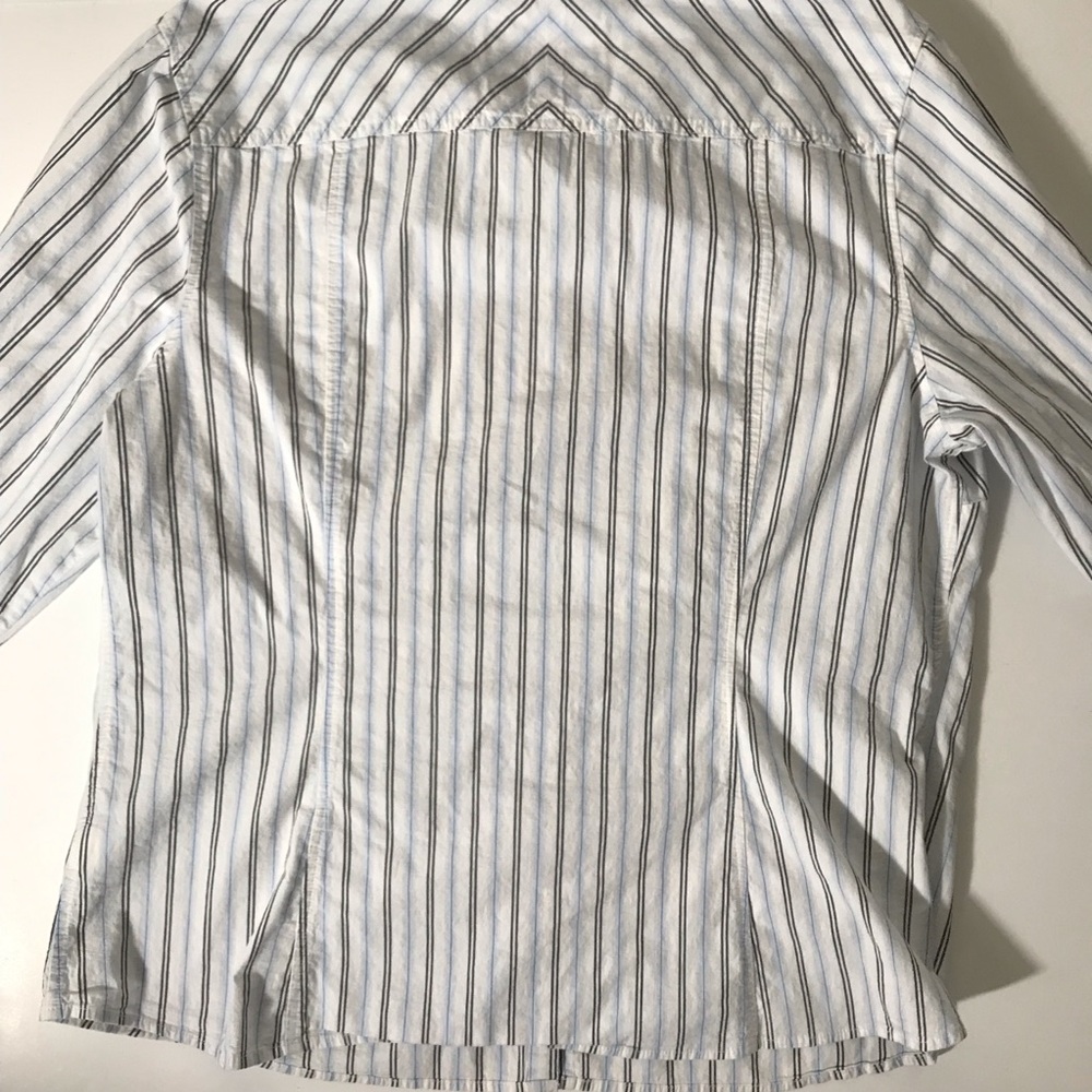 Sonoma Women's Striped Button Down Shirt - White - Picture 8 of 8